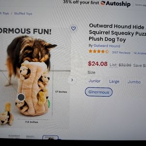 Outward Hound Hide A Squirrel Squeaky Puzzle Plush Dog Toy